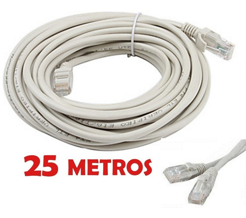Cable Utp Cat5e 25 Metros Incluye Conectores Rj45 Redes Lan