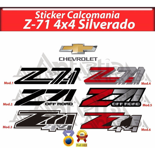 Calcomanía Z-71 4x4 Chevrolet Silverado Cheyenne Unidad R5
