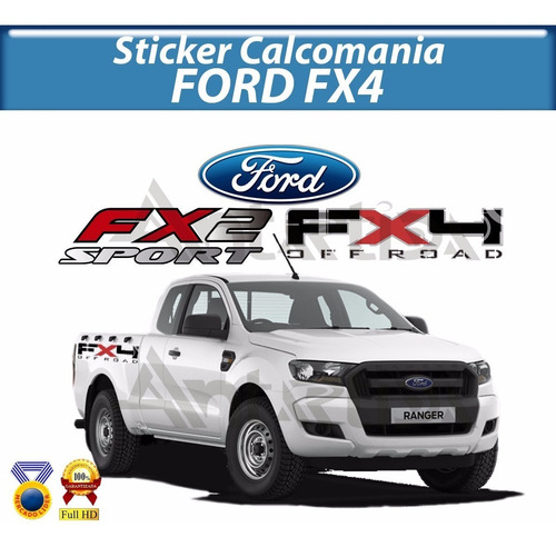 Kit 2 Calcomania Sticker Fx4 Ford F-150 Fortaleza Ranger R10