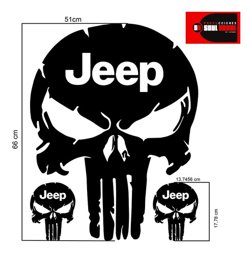 Logotipo De Jeep Vinilo Calcomanía Calavera Punisher