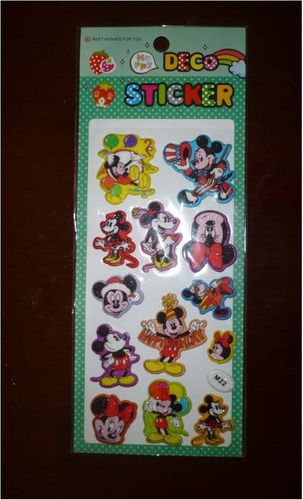 Stickers/calcomania Mickey Mouse Y Mini 5 Vds