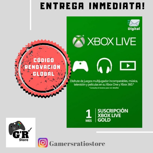 Membresia Xbox Live - 30 Dias - Renovacion