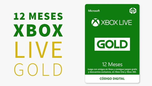 Xbox Live Gold 12 Meses Código Digital