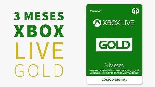 Xbox Live Gold 3 Meses Código Digital
