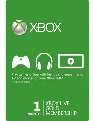 Xbox Live Gold One Membresia Global 1 Mes Codigo Digital