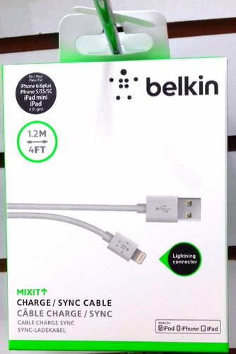 Cable De Datos Y Carga Belkin Para iPhone iPod iPad