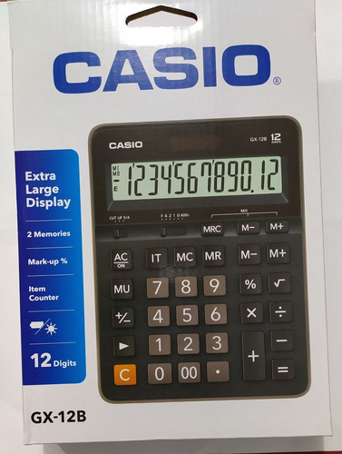 Calculadora Grande De Mesa Casio Modelo Gx-12b-bk