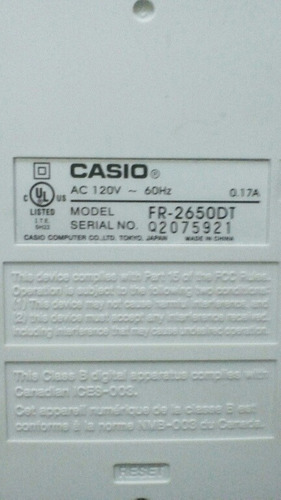 Calculadora Sumadora Casio Fr- Dt 30$