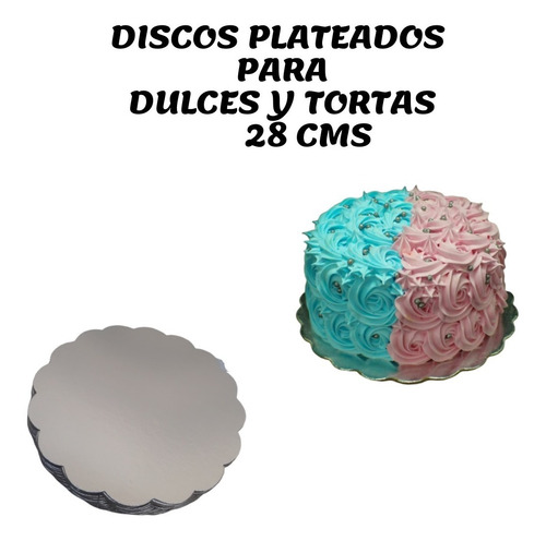 Discos Plateados Para Torta Ingra De 28 Cms (50 Und)