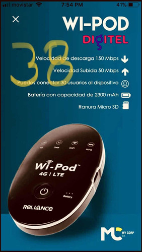 Wifi Portátil 38 Estrellas Zta WiPod 4g