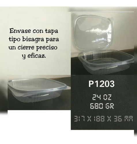 24 Oz, 680 Gr Envase Plástico Con Tapa