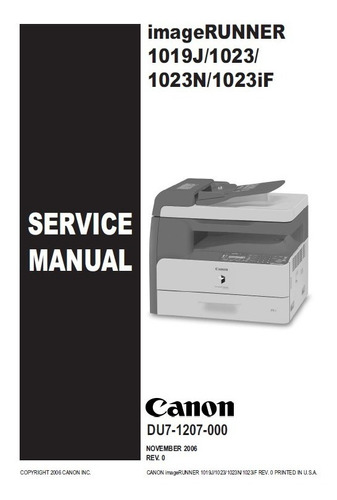 Manual Servicio Técnico Y Partes Para Copiadoras Canon