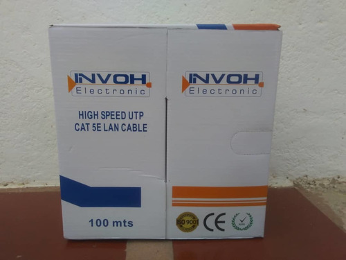 Cable Utp Cat5e Internet, Camara, Bobina 100mts Invoh