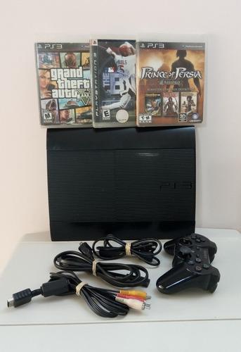 Playstation 3 Slimp 12gb Original +control+cables+juegos*120
