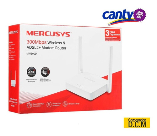 Router Modem Cantv Aba Mercusys Mw300d Wifi Adsl2+