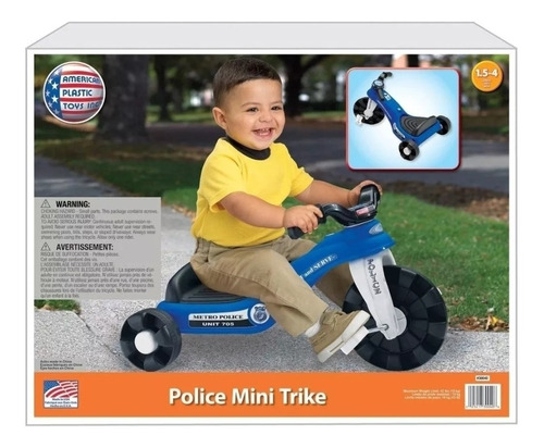 Triciclo De Policía De American Plastic Toys. En 60 Vrds.