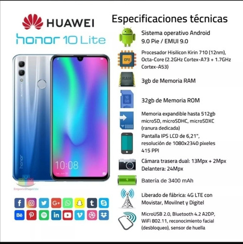 Celular Huawei Honor 10 Lite