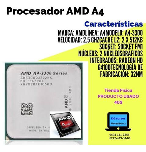 Procesador Amd A4 3300 2.50ghz Socket Fm1 (25)v