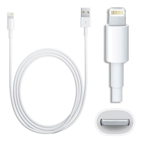 Cable Usb Carga Cargador iPhone 5,6 Lightning Blanco Nuevo