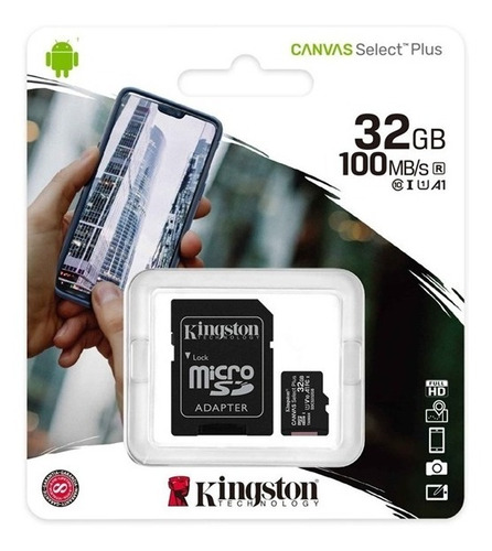 Memoria Micro Sd Kingston 32 Gb Original 100mb/s Clase 10