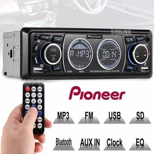 Reproductor Pioneer Carro Con Bluetooth Mp3 Usb Y Control