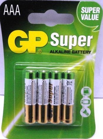 Pilas Bateria Alcalina Aaa Gp Blister X4 Unidades