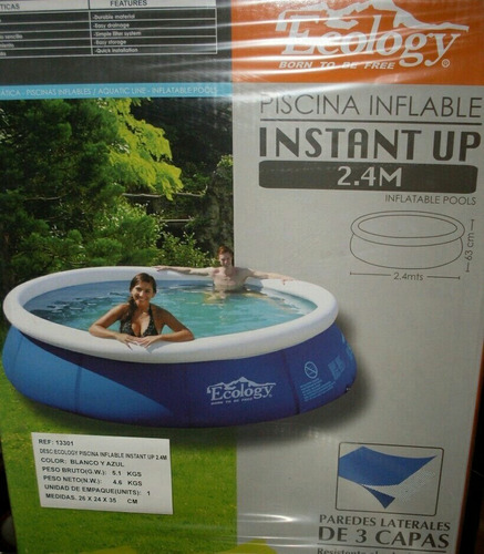 Piscina Inflable Redonda Ecology (2.4 Mts X 63cm) Pequeña