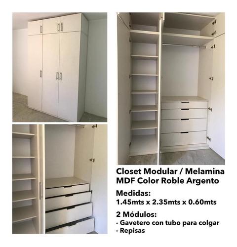 Closet Modular / Melamina Mdf / Color Roble Argento