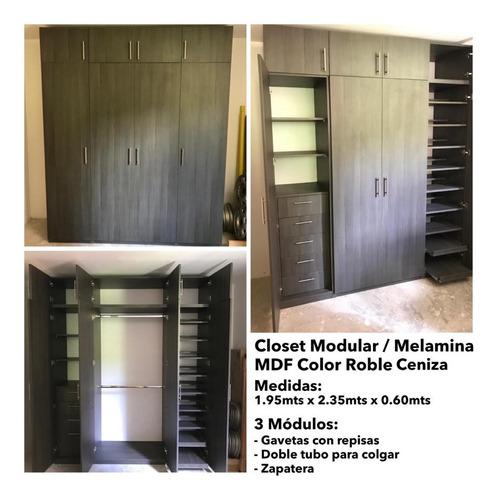 Closet Modular / Melamina Mdf / Color Roble Ceniza