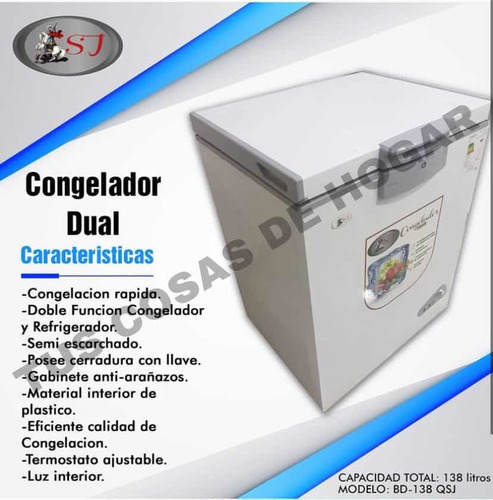 Congelador Dual 138 Litros Marca Sj Calidad A1 Garantizado