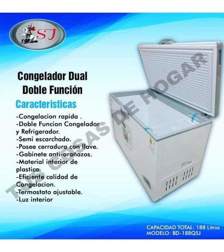 Congelador Dual 188 Litros Marca Sj Calidad A1 Garantizado