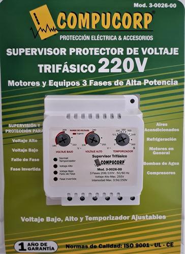 Protector Trifásico 220v Supervisor De Voltaje Compucorp