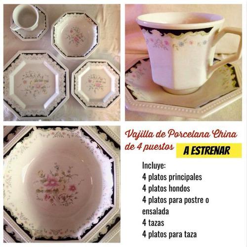 Vajilla De Porcelana China De 20pzs.