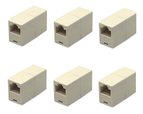 6 Uni Adaptador Union Rj45 Empalme Alta Calidad Cat5 Y Cat6