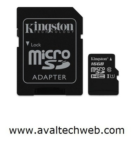 Kingston 16gb Microsdhc Canvas Select 80r Cl10 Uhs-i Card +