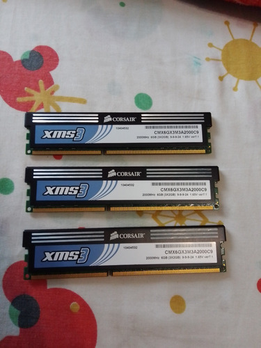 Kit Memoria Ram Ddr3 Corsair 6gb (3x2gb) Bus Hasta mhz