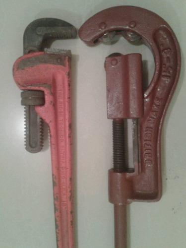 Llave De Tubo Ridgid De 18 Y Corta Tubo Record De 1.5 A 3