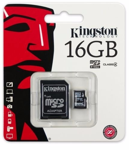 Memoria Micro Sd 16gb Kingston Con Adaptador 100% Originales