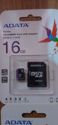 Memoria Micro Sd Hc 16gb Adata Clase10 Original Sellada