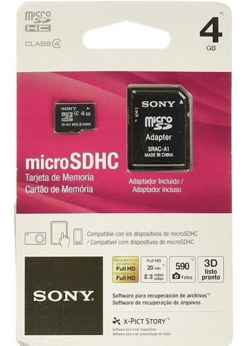 Memoria Micro Sd Hc De 4gb Sony 100% Original Sellada 5vrd