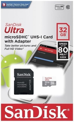 Memoria Micro Sd Hc Sandisk 32gb Clase 10 Original