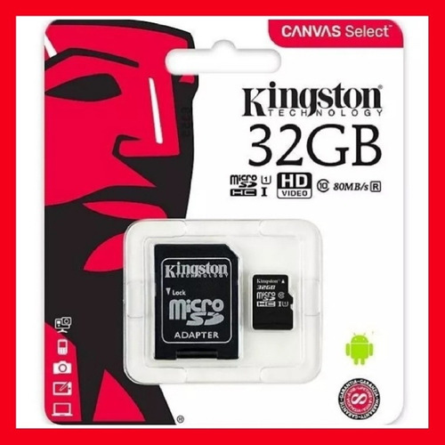 Memoria Micro Sd Kingston 32gb Canvas Select Clase 10