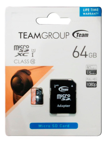 Memoria Micro Sd Team Group 64gb Clase 10 Bagc