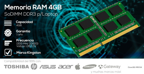 Memoria Ram Dr3 4gb Laptop