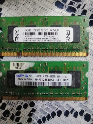 Memoria Ram Pc2 Ddr2 Pny Y Samsung Para Laptop 1gb Y 2gb