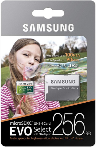 Memoria Samsung Micro Sd Evo 256gb Clase 10 4k Hd.