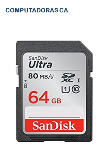 Memoria Sd Sandisk Ultra 64 Gb Clase mb/s 533x