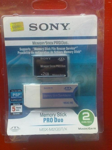 Memoria Stick Pro Duo Sony Original 2 Gb Con Adaptador