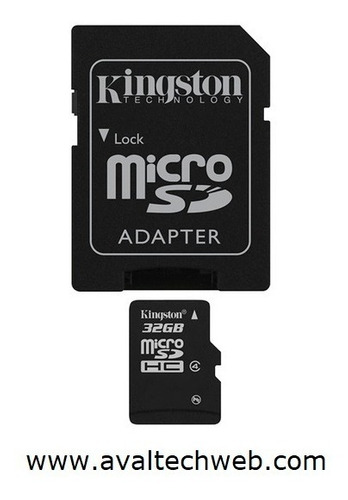 Micro Sd Kingston 32gb Sdhc Con Adaptador Sd Clase 4