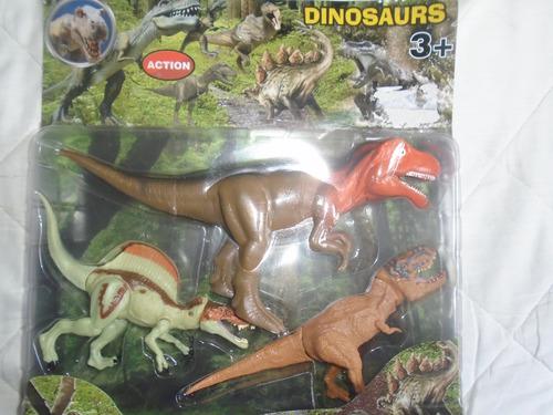 Dinosaurio De Juguete Grande Set En Blister Niños